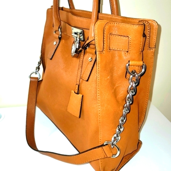 Michael Kors Large Hamilton, tote handbag Leather, Luggage, Silver hardware. - Picture 3 of 13